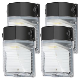 LED Outdoor Wall Light with Photocell, Dusk to Dawn Outdoor Lighting, 30/25/15Watts and 3000/4000/5000K Adjustable, IP65 Waterproof Exterior Security Lights for Porch, House, Garage, Warehouse, 4Pack