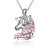 AOBOCO Sterling Silver Unicorn Necklace, Unicorn Jewelry Birthday Gifts for