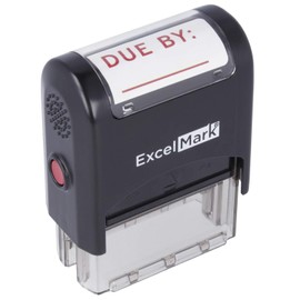Due by Date - ExcelMark Self-Inking Rubber Stamp - A1539 Red Ink