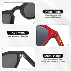 AEANU Polarized Sunglasses for Men and Women，UV Protection，Fishing，Driving ，Running – Red/Smoke