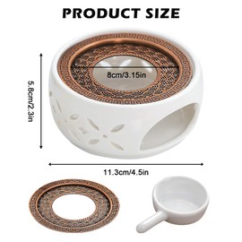 Teapot Warmer Ceramic with Tea Light Holder, Coffee Warmer, Teapot Warmer, White Tea Warmer, Hollow Carved Design, Teapot Warmer for Heat Preservation, Tea Coffee