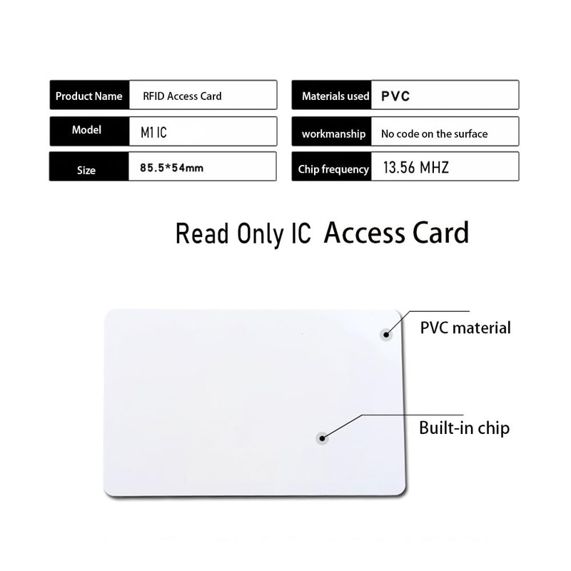 YAVIS 50pcs RFID Card 1K 13.56MHz NFC IC Card PVC