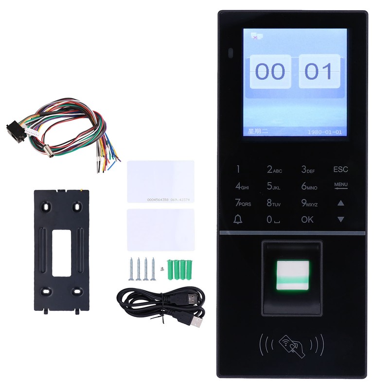 Access Control Attendance 2‑in‑1 Machine TCP/IP Fingerprint Password Card 2.4in