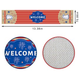 LANGFON 4th of July Table Runner Eagle Table Runners America Flag Strips Patriotic Burlap Table Runners for Veterans Day Independence Day Home Party Table Runners for Kitchen Dining Table Decor