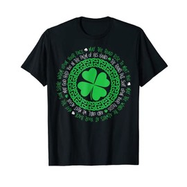Irish Blessing Celtic Knot 4 Leaf T-Shirt, black