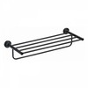 Bathroom Towel Rack 2 Tier T Shape Matte Black right angle