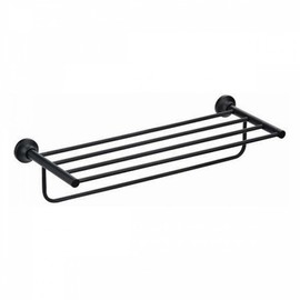 Bathroom Towel Rack 2 Tier T Shape Matte Black right angle