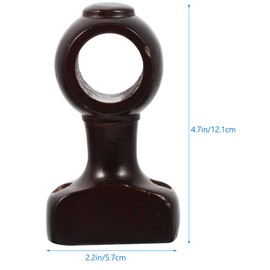 Cabilock 2pcs Wooden Curtain Rod Brackets Wall Heavy Duty Drapery Rod Holders Wood Curtain Rods Hooks Wood Hardware Drapes Rack Replacement Brown