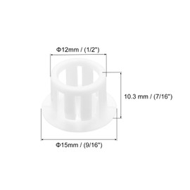 sourcing map 32PCS 12mm(1/2") White Plastic Hole Plugs, Flush Type Panel Hole Plugs Insert End Caps for Locking Hole Tubes Furniture Cabinet