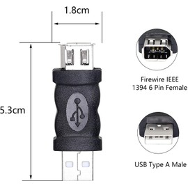 baolongking Firewire IEEE 1394 6P Pin Female to USB Male Adapter Convert USB to 6-Pin