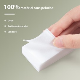 300 Pezzi Pad Unghie per Sgrassare, Dischetti Cotone Senza Pelucchi per Remover Unghie, Salviette Struccanti, Pulizia Pads Unghie per Gel (Bianco)
