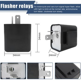 2 Packs Flash Relays DC10V-12V 42W for Most Vehicles, Motorcycles, Truck to Control The Turn Signal Light Flashing