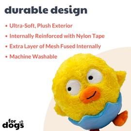 Huxley & Kent for Dogs | Chick-a-Dee (Small) | Easter Spring Power Plush Dog Toy with Squeaker | Funny Dog Toy | Cute Dog Toy | H&K Squeaky Dog Toy