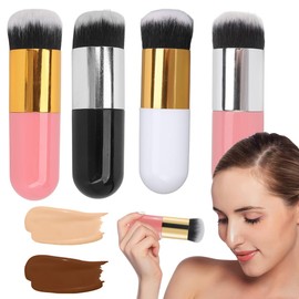 Universo en Linea Brocha Kabuki Maquillaje Profesional Base Polvo Corrector (Negro con Plata)