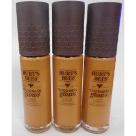 Burt's Bees LOT OF 3 BURT'S BEES GOODNESS GLOWS LIQUID MAKEUP #1056 WALNUT 1oz EACH