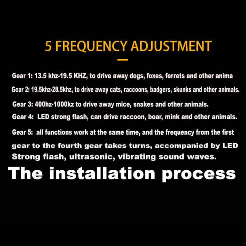 Solar Ultrasonic Animal Pest Repeller Outdoor Four Speakers Mechanical Wave