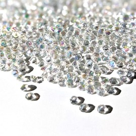 10,000 Scatter Crystals Wedding Table Confetti 2.5mm Rhinestone Gems Beads Diamante Acrylic Stones Centrepiece Decorations Decor Prom Event (Iridescent)