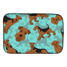 Caroline's Treasures MLM1042DDM Airedale Terrier Dish Drying Mat Absorbent Dish Drying Mat Pad for Kitchen Counter Dish Drainer Mat for Countertop, 14 x 21", Multicolor