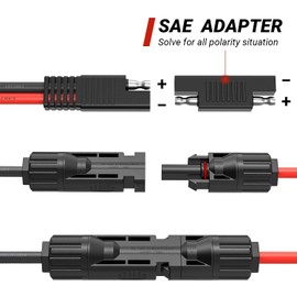 Dongge Solar Panel to SAE Adapter 10AWG Cable Conector Charger Kit