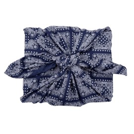 Bandana Pattern Furoshiki 39.4 inches (100 cm) Paisley 3 Width Furoshiki Cotton 100% Cotton 100cm 100c Furoshiki Large Made in Japan Large Western Pattern Bandana (White)