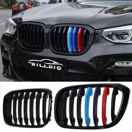 BILLDIO G01 G02 Color Grille，Front Kidney Single Slat Grill For G01 G02 X3 X4 2018-2021，ABS Gloss Black