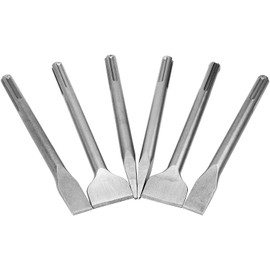6 Pcs SDS Max Bits Chisel Set Hammer Drill Chisel Set 3/4 inch Masonry Concrete Chisel Drill Bits, 11-inch Length Rotary Hammer Chisel Bits Including 50mm Wide Chisel, 25mm Flat Chisel, Point Chisel