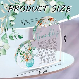 VELENTI Friendship Gifts - Acrylic Heart Friendship Gift for Her - Inspirational Gifts for Women - Long Distance Relationship Gifts -Best Friend Gift, Bestie Gifts (Classic)