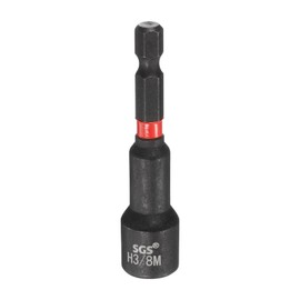 HARFINGTON Nut Driver Drill Bit 3/8 Inch SAE Socket 1/4" Hex Shank 2.56" (65mm) Long Magnetic 6-Point Sockets Quick Change CR-V Steel Bolt Setters for Power Drill Drivers