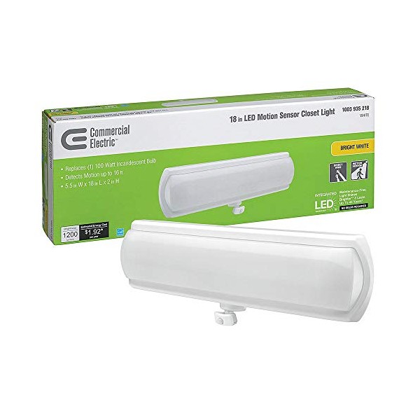 Commercial Electric 18 in. White Closet Integrated LED Strip Light