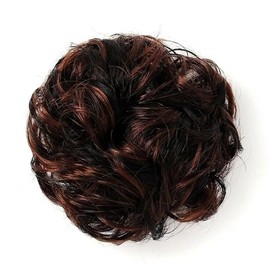 Bun-haired partial wig 8p black + brown hair mulberry giblet band (WFHFKLT) / 올림머리 부분가발 8p 블랙+브라운 헤어뽕 곱창밴드 (WFHFKLT)
