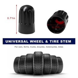 BWBWND 8 PCS Plastic Tire Valve Stem Caps, Dustproof Long Air Valve Covers with O Rubber Ring, Airtight Seal Universal Stem Cover Replacement for Cars SUVs Trucks Motorcycles (Dome)