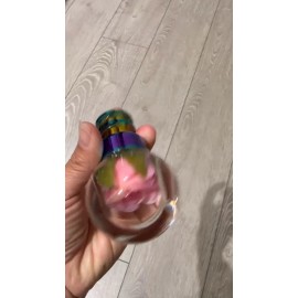 Unbranded Universal JDM Clear Crystal Glitter Pink Rose Flower Ball Manual Gear Shift Knob