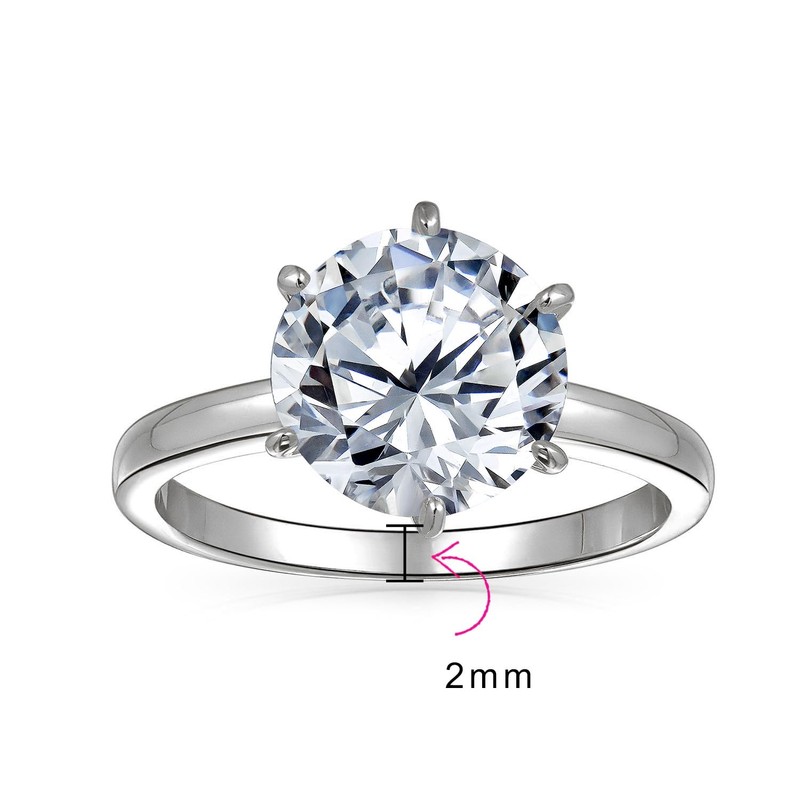Personalize Wedding Classic Timeless Cubic Zirconia 3CT AAA CZ 6