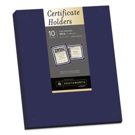 Southworth Pf8 Certificate Holder Navy Linen 105 Lbs. 12 X 9-1/2 10/Pack