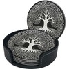 BOXIMIAO Drink Coasters with Holder Stand Set of 6, Tree