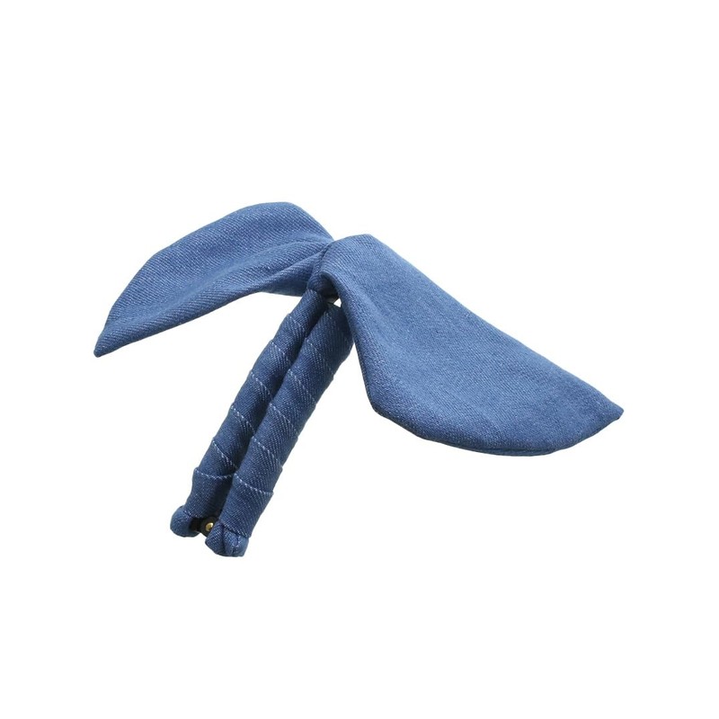 VINGTAINE H-675-BL Denim Cloth Ribbon Banana Clip Hair Accessories, Simple,