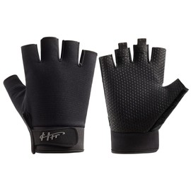 SUJAYU Fingerless Gloves, Fishing Gloves Paddling Gloves Sailing Gloves Rowing Gloves Kayak Gloves Water Gloves Sports Gloves, Fishing Gloves Men & Women (Black, M)