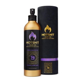 HOTSH!T HAIR CO Mix #76 Hair & Scalp Nutrition for Dry & Damaged Hair – Deeply Moisturizing Natural Mist with Lavender, Argan Oil, Rosemary, Caffeine, and MORE - Boosts Shine & Tames Frizz -8.45oz
