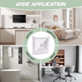 Aufind 3Pcs 11" x11" Bathroom Exhaust Fan Cover with Spring, Square Ceiling or Wall Mounted Exhaust Fan, Ceiling Fan, Air Diffuser, Diverter Ventilation Hood, Ventilation Fan Plastic Cover