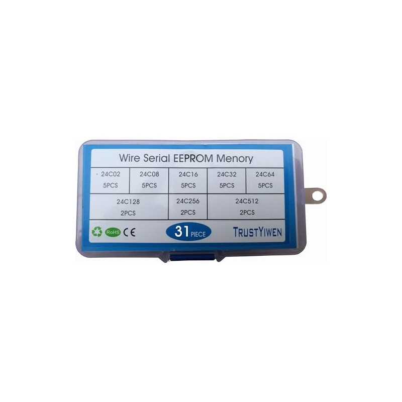 New 31pcs 24C02 24C08 24C16 24C32 24C64 24C128 24C256 24C512