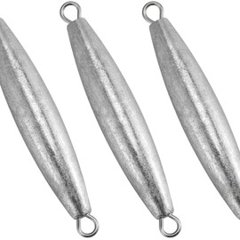 Dr.Fish - Paquete de 5 platinas de pesca en línea, peso vertical, doble anillo, para pesca, agua dulce, 6 onzas