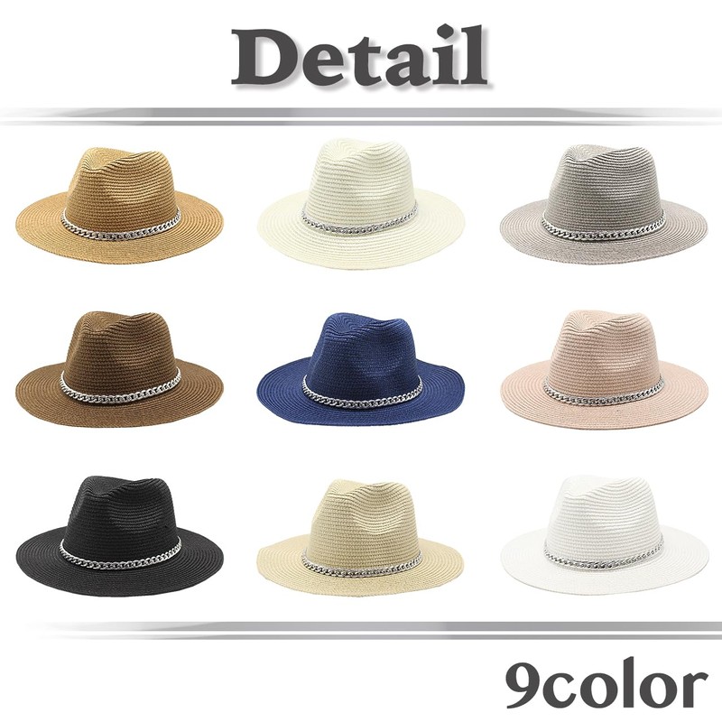 White Fang CZ184 Hat, Medium Folding Hat, Straw Brim Hat,