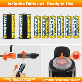 Gemgong Fuel Pump, Battery Portable Transfer Pump, Operated Siphon Pump With Removable Filter 2.6 GPM, Waterproof Switch, No Assembly Required, For Gas, Fuel, Water, Multi-Use Transfer Pump