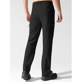 ISEEGZ Men's Hiking Pants, Quick Dry Travel Pants Men Lightweight Outdoor Large Pocket Casual Work Pants Water-Resistant Black