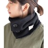 Nakota Buttoned Micro-Boa Mix Heather Neck Warmer, Antibacterial, Odor-resistant, Cold,