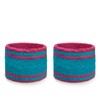Couver Light Sky Blue/Pink Stripes Sport Wrist Sweatbands Cotton for