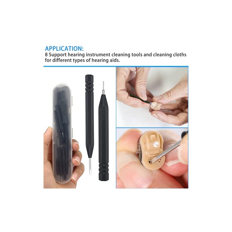 8Pcs Hearing Amplifier Cleaning Brushes,Hearing Aid Brushes Wire for Cleaning,
