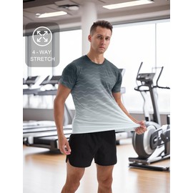 APTRO Men's Athletic T-Shirts Quick Dry Running Workout Shirts Short Sleeve Activewear Crew Neck Gym Tee Tops B06 Black XL