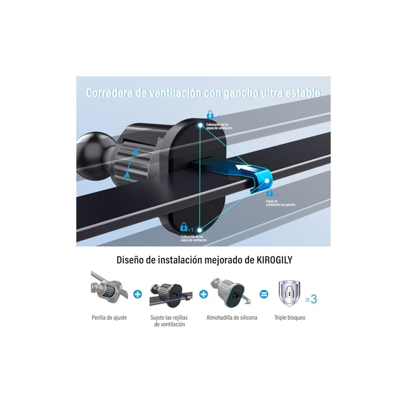 KIROGILY Soporte para Celular Automovil, Porta Celular para Auto de