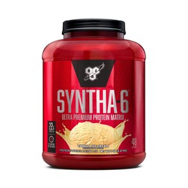 BSN SYNTHA-6 Whey Protein Powder, Micellar Casein, Milk Protein Isolate Powder, Vanilla Ice Cream, 5 Pounds, 48 Servings (Pack of 1) - Package May Vary